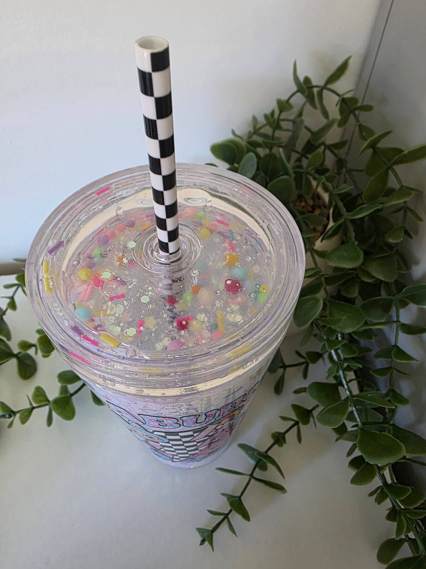 16oz Snowglobe Booboo with snowglobe lid