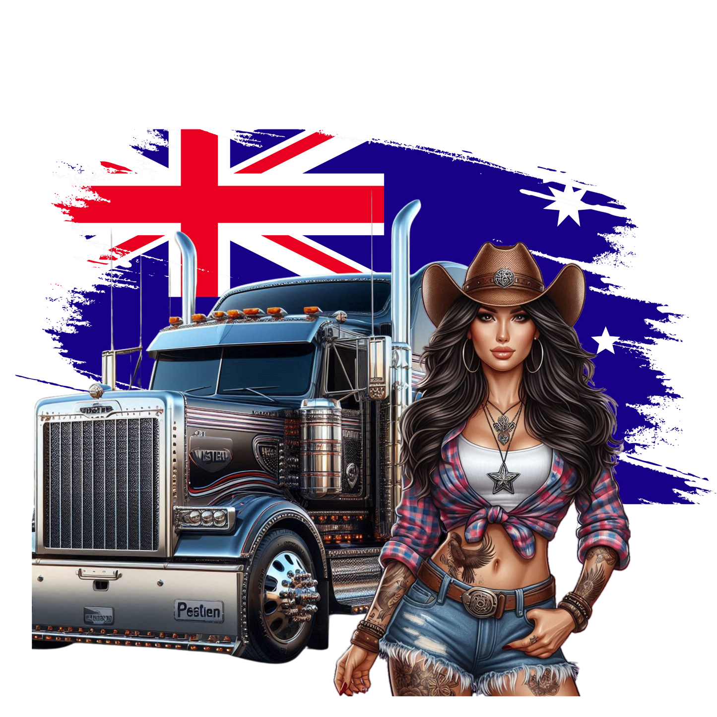 Pink Trucker Girl - Aussie Girl
