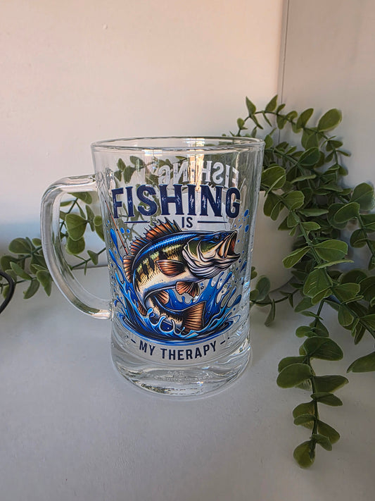 Fishing is my therapy - Beer Mug
