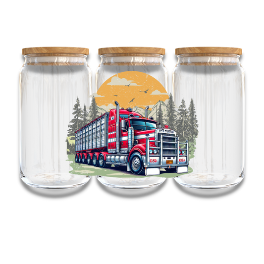 Red Cattle Truck Decal