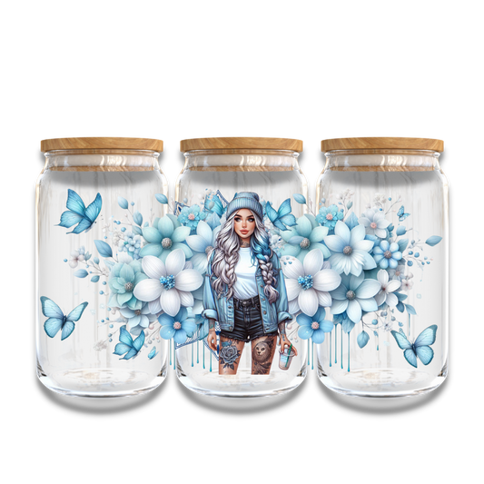 Blue Butterfly Girl