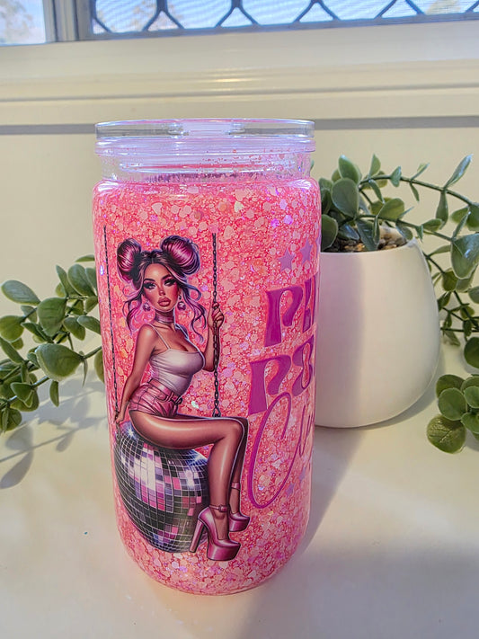 16oz Acrylic Snowglobe - Pink Pony Club