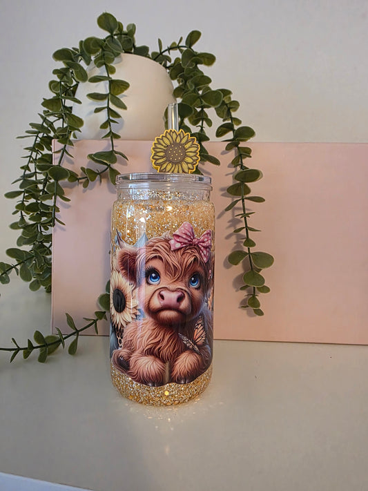 16oz Acrylic Sunflower Cow