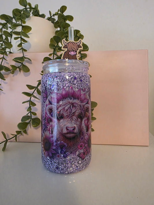 16oz Acrylic Purple Cow